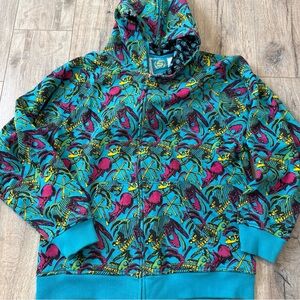 RARE! VTG Shmack Dinosaur, skull pattern streetwear, skateboard XL jacket  Y2K